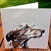 Lurcher Dog Lover Portrait Art Card